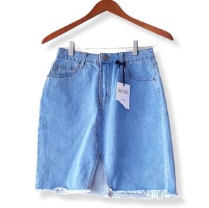 BLUENOTES Blue Denim Cotton Pencil Skirt